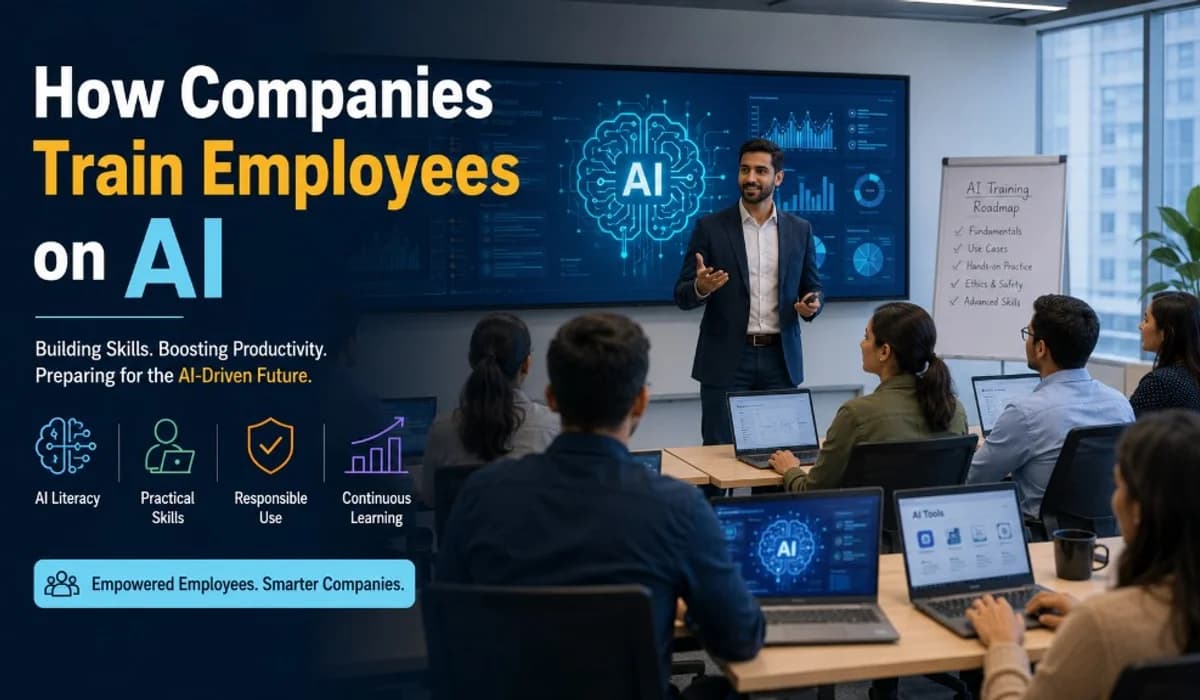 How companies train employees on AI — literacy, practical skills, responsible use and continuous learning in a corporate workshop